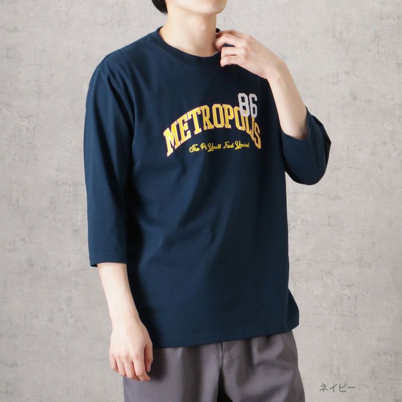 T-GRAPHICS 7分袖プリントTシャツ メンズ