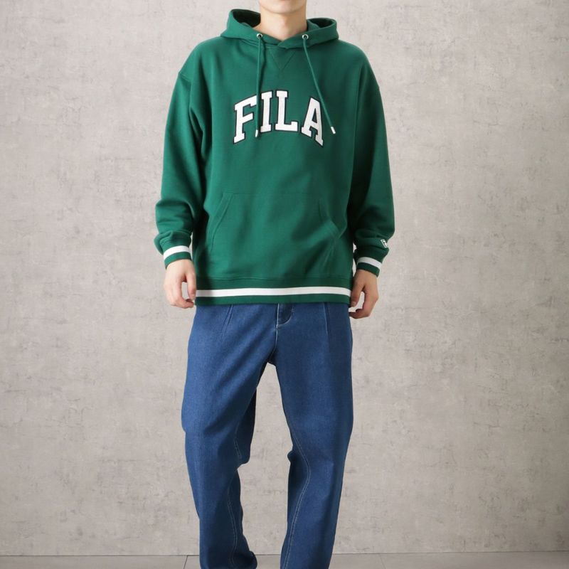 FILA ラインリブカレッジロゴパーカー メンズ