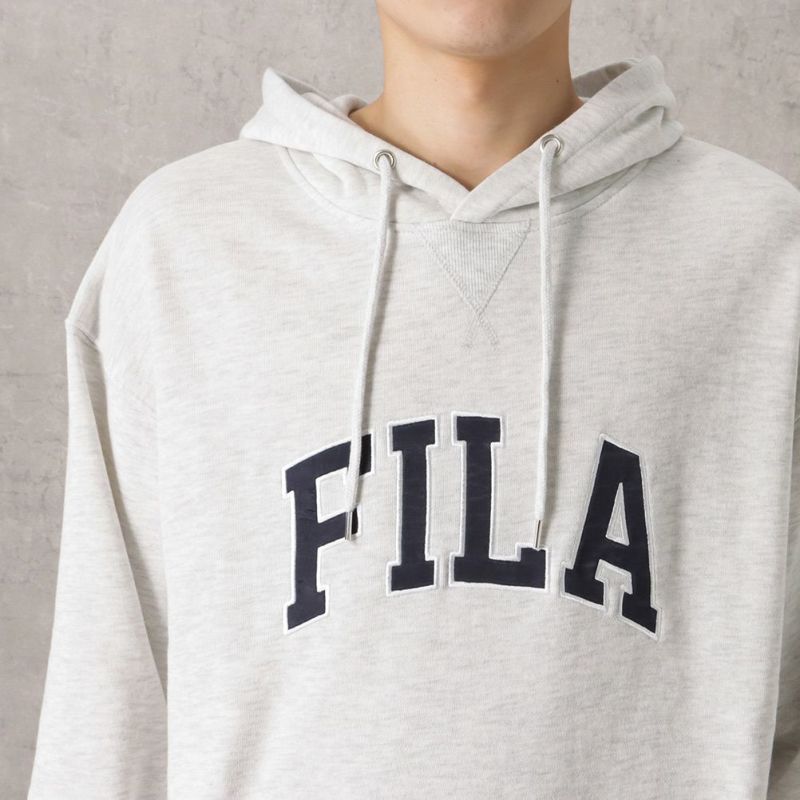 [期間限定価格]【オンラインストア限定】FILA ラインリブカレッジロゴパーカー メンズ