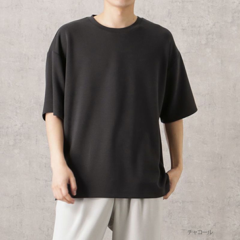 URBAN COLLECTION エアスムージー サイドスリットクルーネックTシャツ メンズ メール便 対応商品商品画像-4