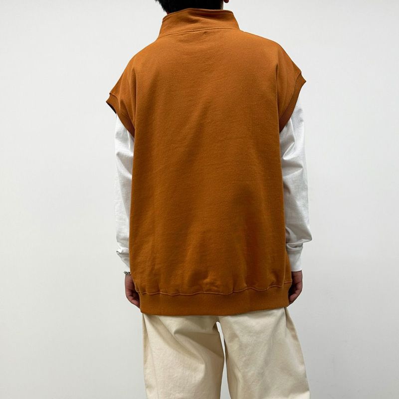 ハーフジップ裏毛ベスト メンズ商品画像-7