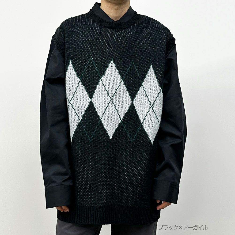 ジャガードニットベスト メンズ