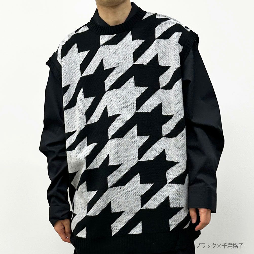 ジャガードニットベスト メンズ