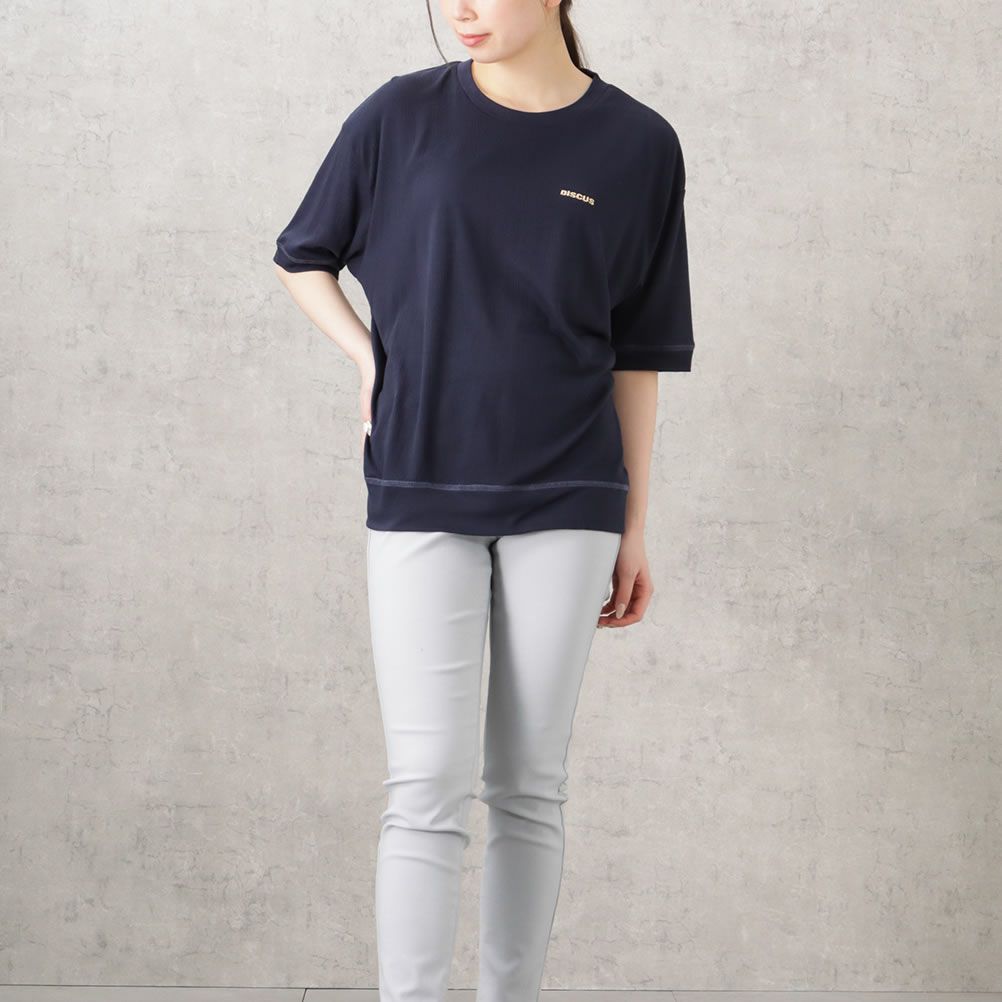 DISCUS WフェイスTRストレッチワイドシルエットTシャツ レディース ネコポス 対応商品