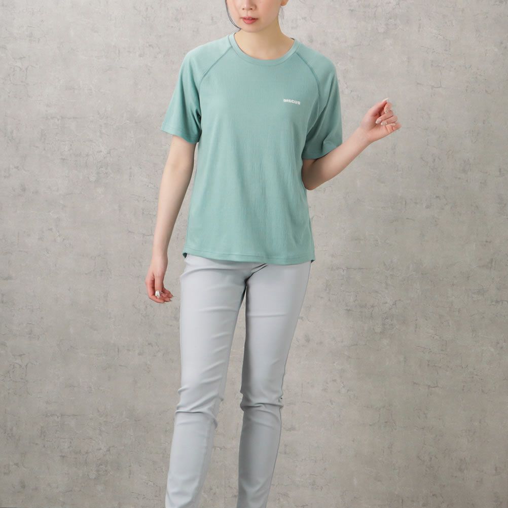 【オンラインストア限定】DISCUS WフェイスTRストレッチ裾ラウンドTシャツ レディース メール便 対応商品商品サムネイル-5