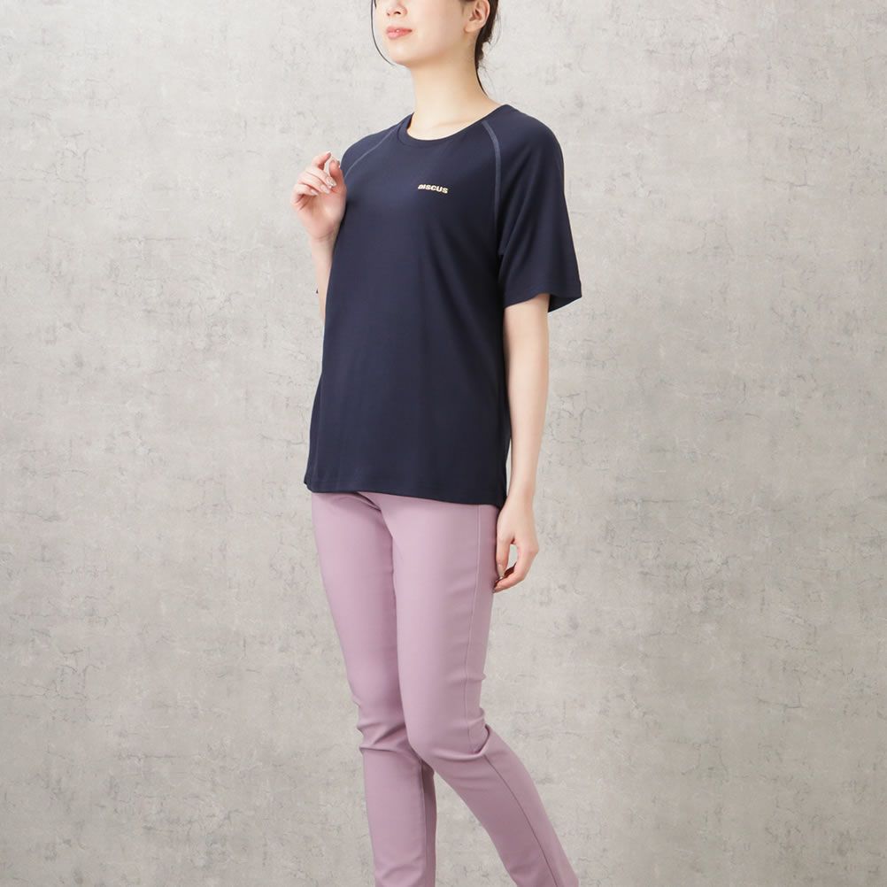 【オンラインストア限定】DISCUS WフェイスTRストレッチ裾ラウンドTシャツ レディース メール便 対応商品商品サムネイル-9