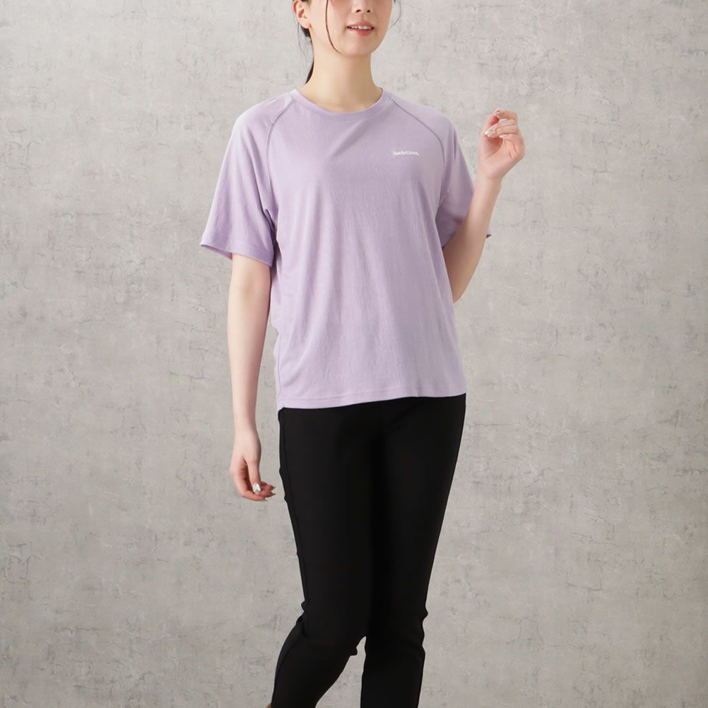 DISCUS WフェイスTRストレッチ裾ラウンドTシャツ レディース ネコポス 対応商品