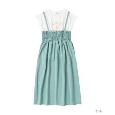 NAVY 胸ギャザーワンピースアンサンブル キッズ