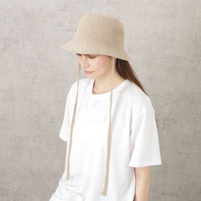 NAVY 紐付きブークレーサーモバケットハット レディース