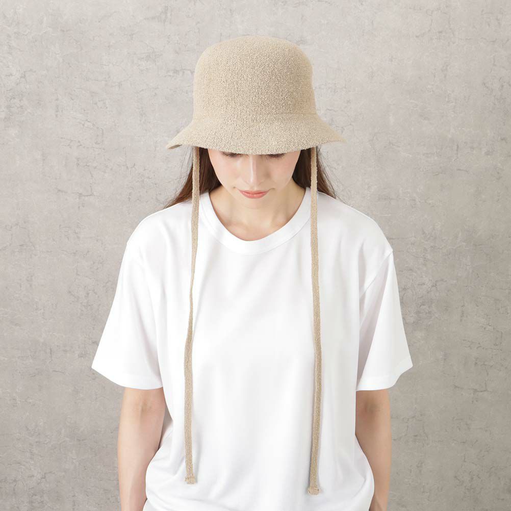 NAVY 紐付きブークレーサーモバケットハット レディース