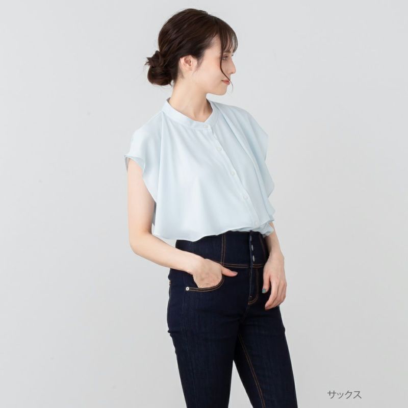 NAVY シフォンラッフルブラウス レディース