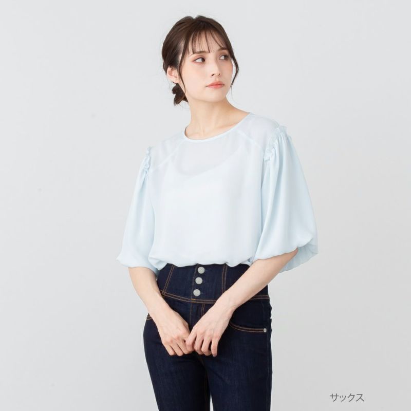 小さいサイズ】線描き刺繍デザインブラウス(ブラウス・シャツ