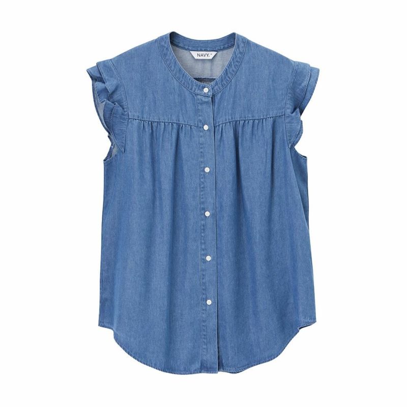 NAVY リヨセルデニムフリルシャツ レディース