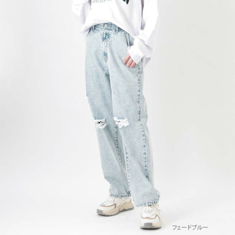 NAVY GOOD STYLE JEANS ダメージワイドパンツ レディース商品画像-1