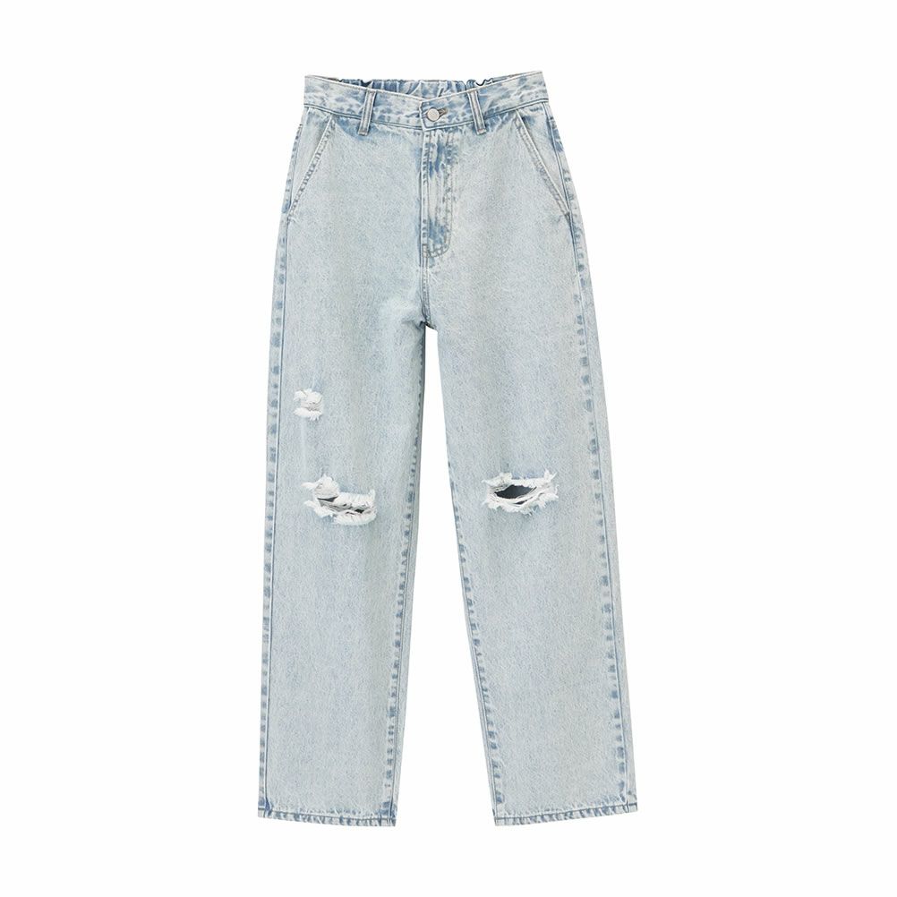 NAVY GOOD STYLE JEANS ダメージワイドパンツ レディース