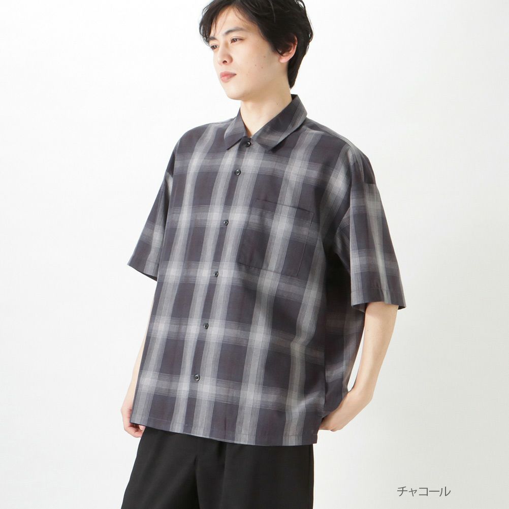 MOSSIMO オンブレチェック半袖シャツ メンズ