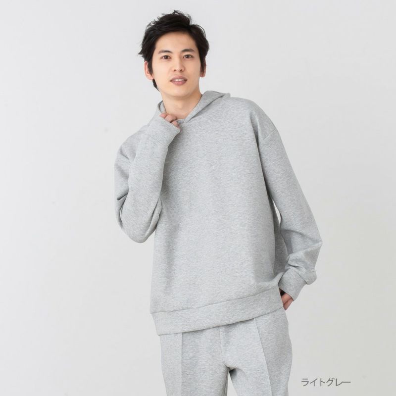 NAVY Feel Touch フーデットプルオーバーパーカー メンズ商品画像-1