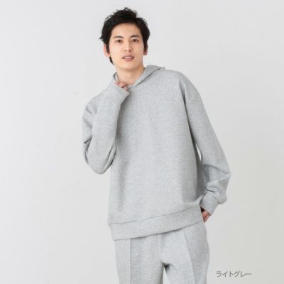 NAVY Feel Touch フーデットプルオーバーパーカー メンズ