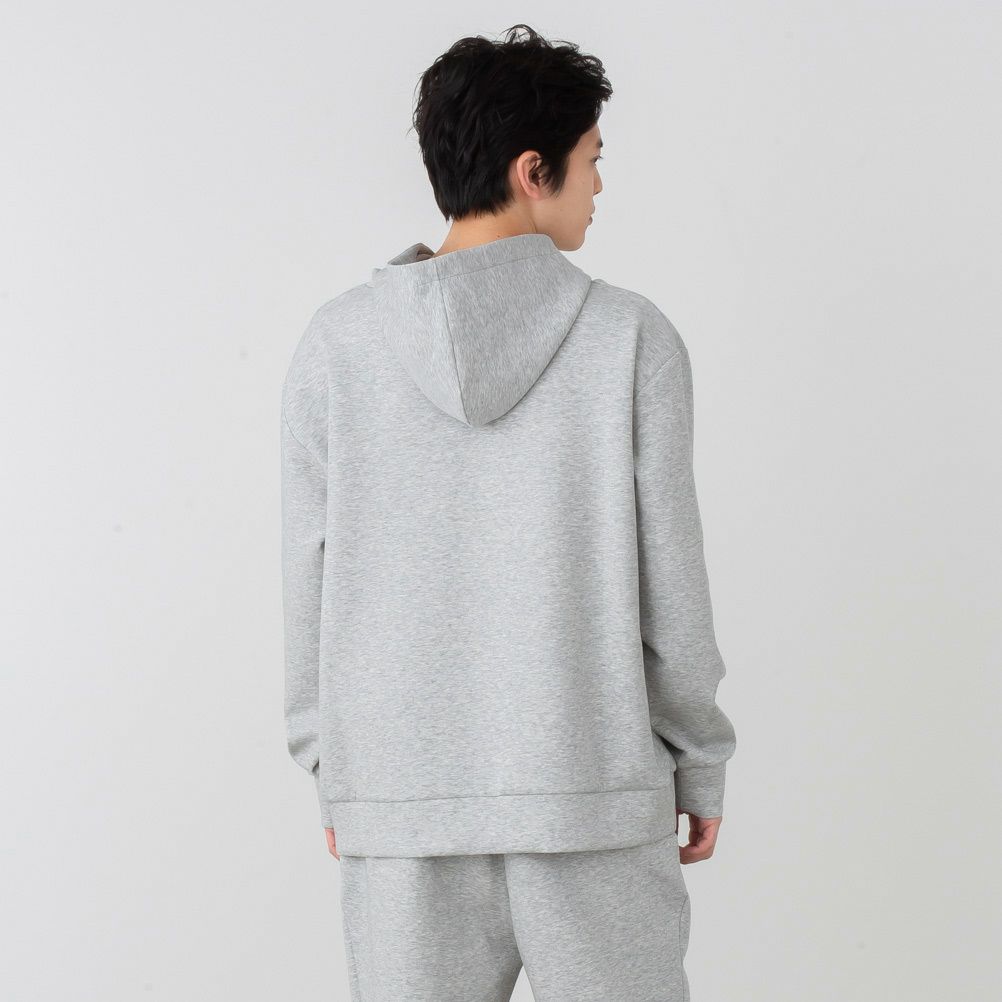 NAVY Feel Touch フーデットプルオーバーパーカー メンズ