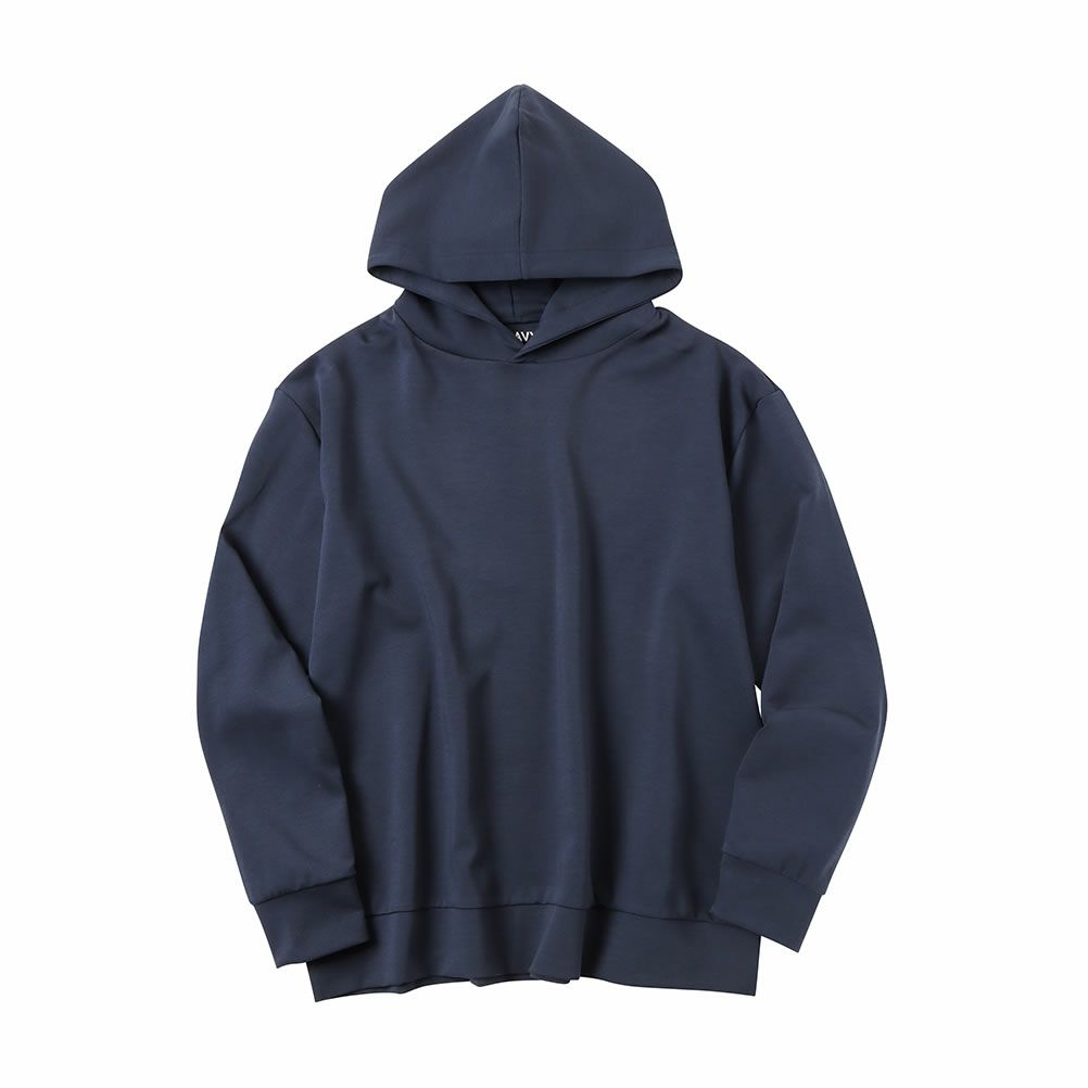 NAVY Feel Touch フーデットプルオーバーパーカー メンズ