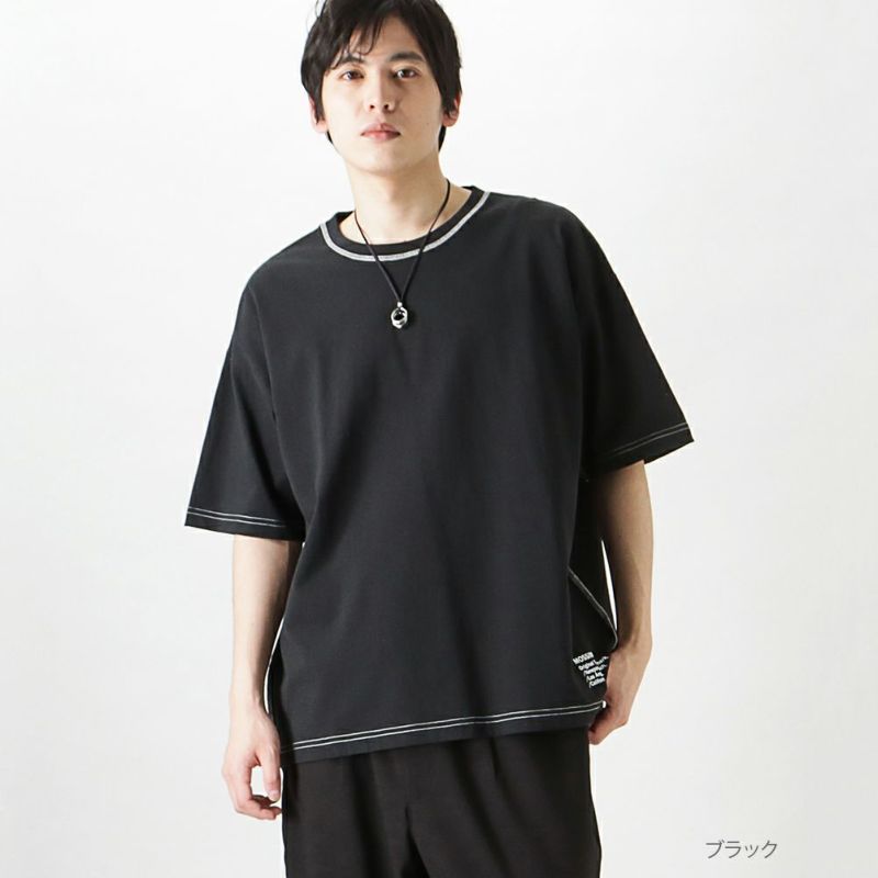 MOSSIMO カラーステッチ半袖Tシャツ メンズ