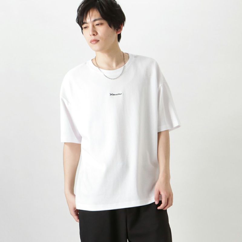 MOSSIMO ポンチ素材 バックフォトプリント半袖Tシャツ メンズ ネコポス 対応商品