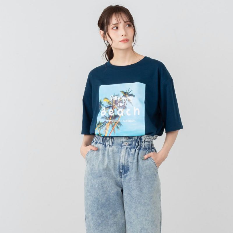 NAVY プリントTシャツ メンズ