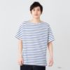NAVY バスクボーダー半袖Tシャツ メンズ ネコポス 対応商品