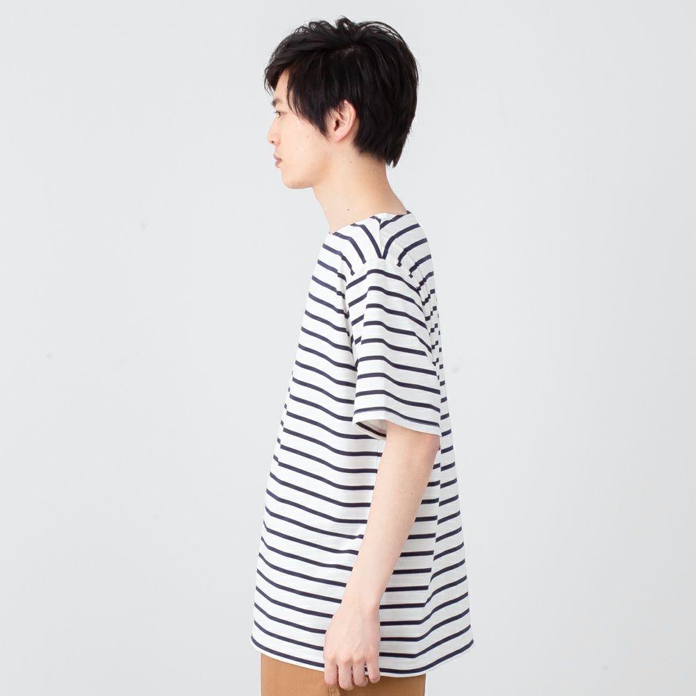NAVY バスクボーダー半袖Tシャツ メンズ メール便 対応商品商品サムネイル-5