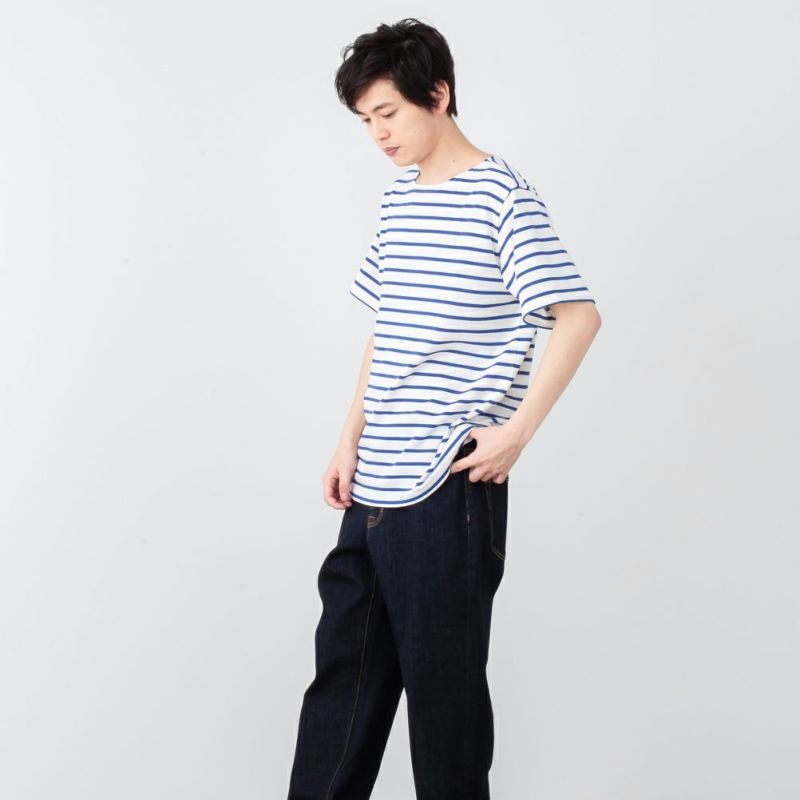 NAVY バスクボーダー半袖Tシャツ メンズ メール便 対応商品商品画像-8