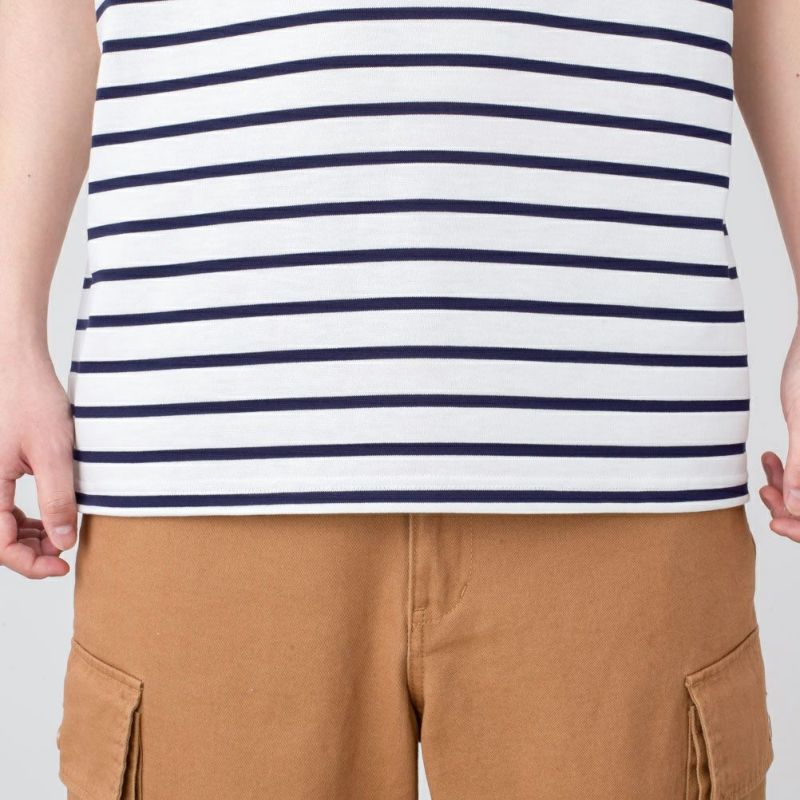 NAVY バスクボーダー半袖Tシャツ メンズ メール便 対応商品商品画像-10