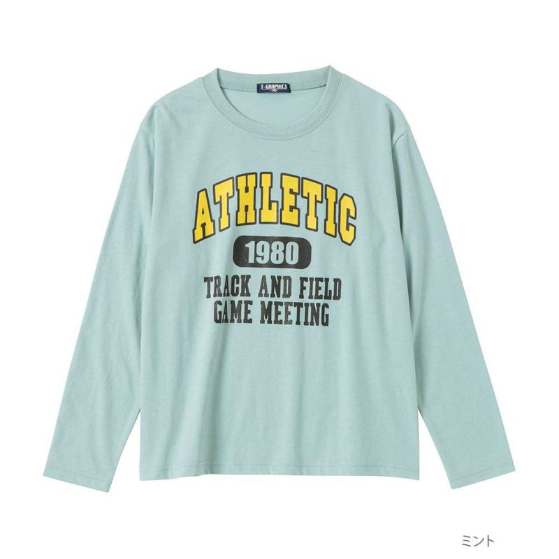 T-GRAPHICS アメカジロゴロングスリーブTシャツ キッズ メール便 対応商品商品画像-1