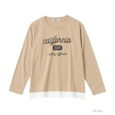 T-GRAPHICS  裾フェイクレイヤードロングスリーブTシャツ キッズ ネコポス 対応商品