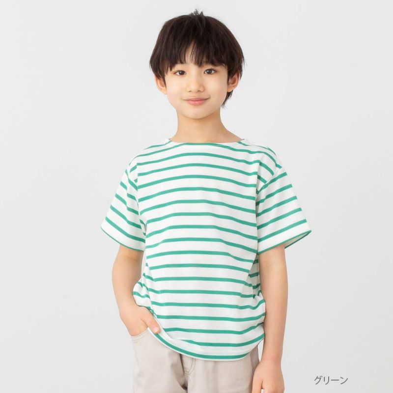 NAVY バスクボーダー半袖Tシャツ キッズ