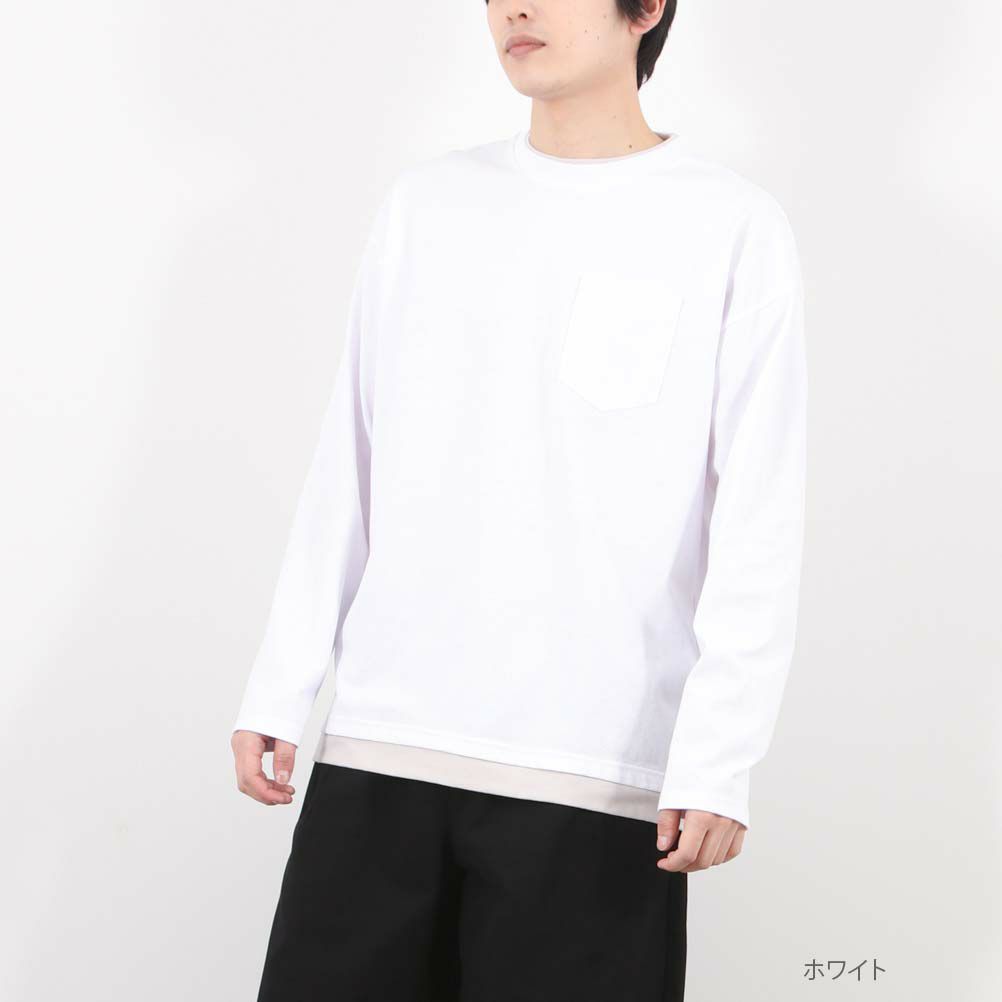 NAVY フェイクレイヤードロングスリーブTシャツ メンズ商品サムネイル-2