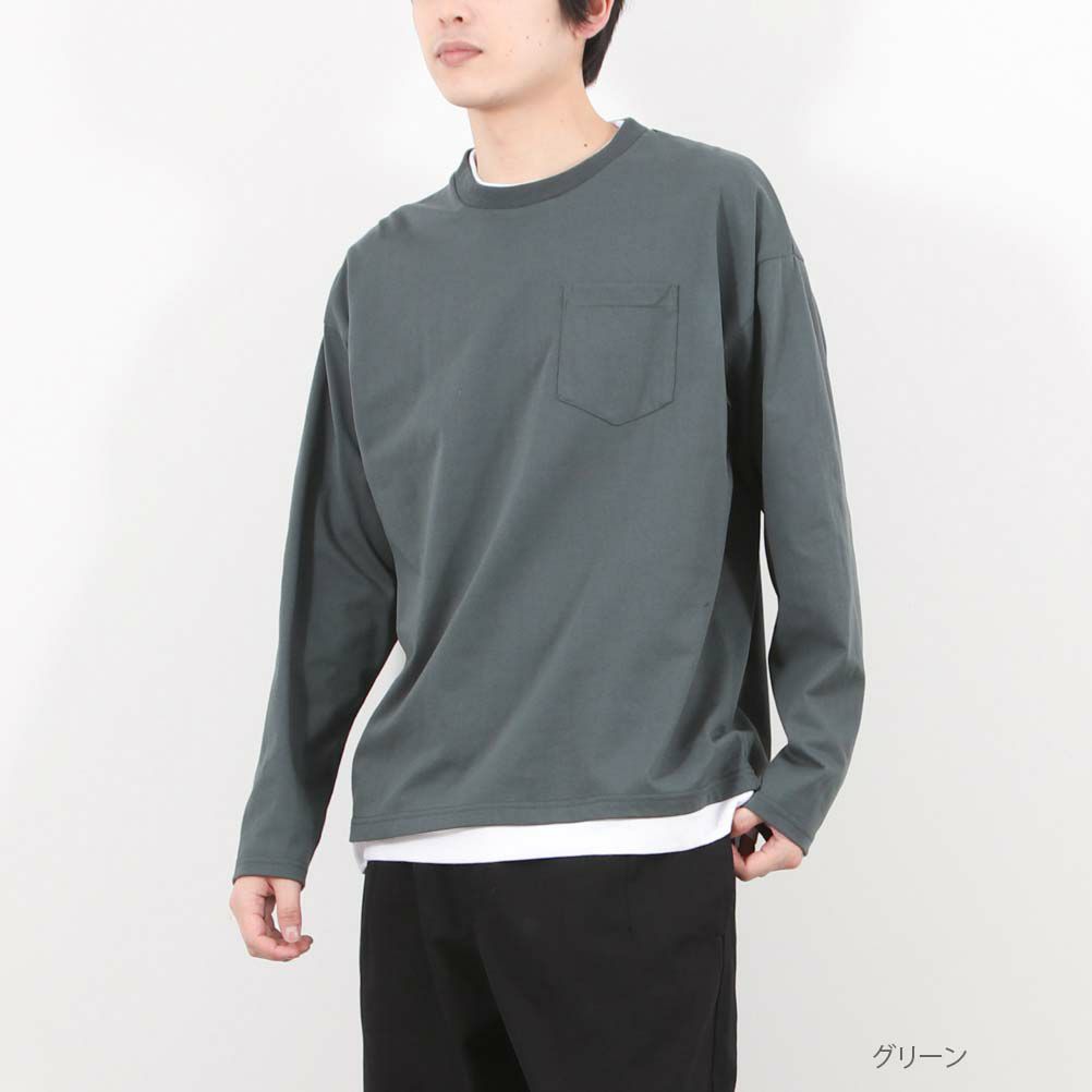 NAVY フェイクレイヤードロングスリーブTシャツ メンズ商品サムネイル-3