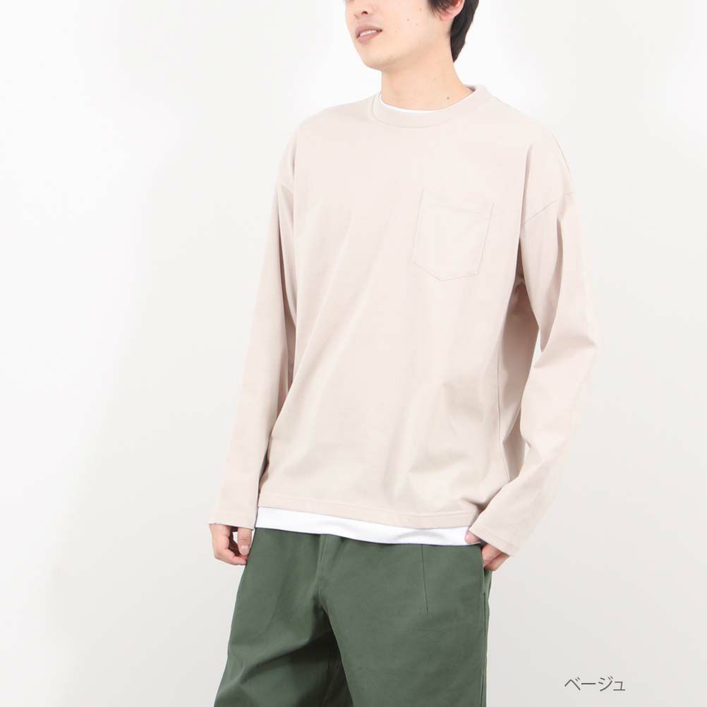 NAVY フェイクレイヤードロングスリーブTシャツ メンズ商品サムネイル-4