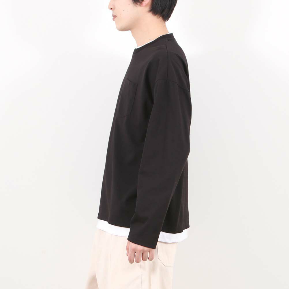 NAVY フェイクレイヤードロングスリーブTシャツ メンズ