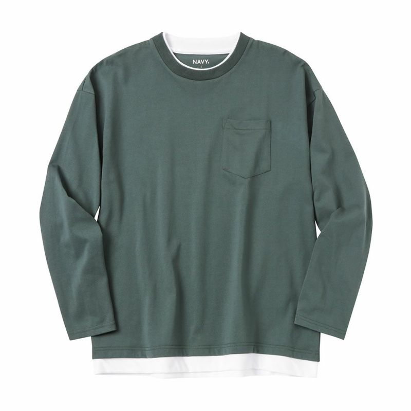 NAVY フェイクレイヤードロングスリーブTシャツ メンズ商品画像-21