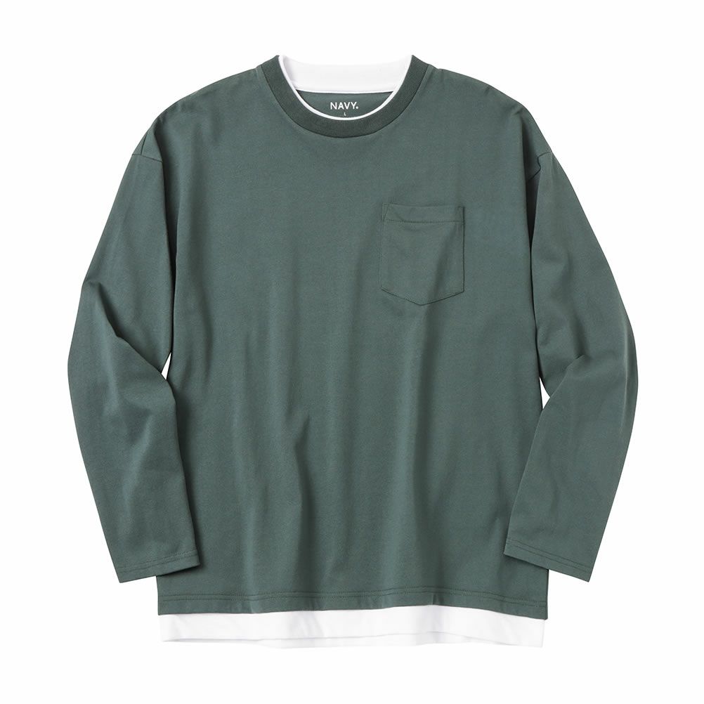 NAVY フェイクレイヤードロングスリーブTシャツ メンズ商品サムネイル-21