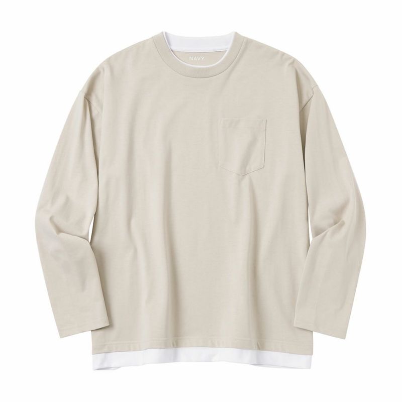NAVY フェイクレイヤードロングスリーブTシャツ メンズ商品画像-22