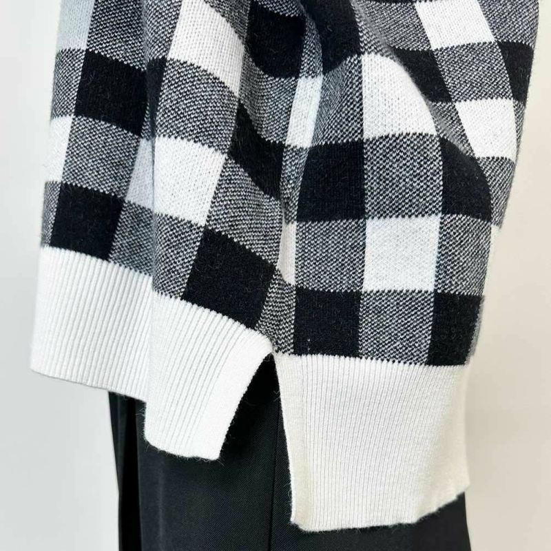 GOOD CREW ジャガードギンガムチェックニットプルオーバー レディース商品画像-9