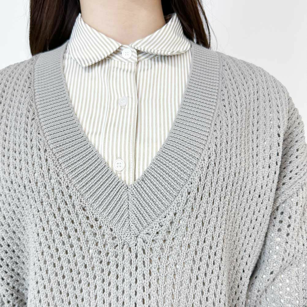 GOOD CREW メッシュニットプルオーバー レディース