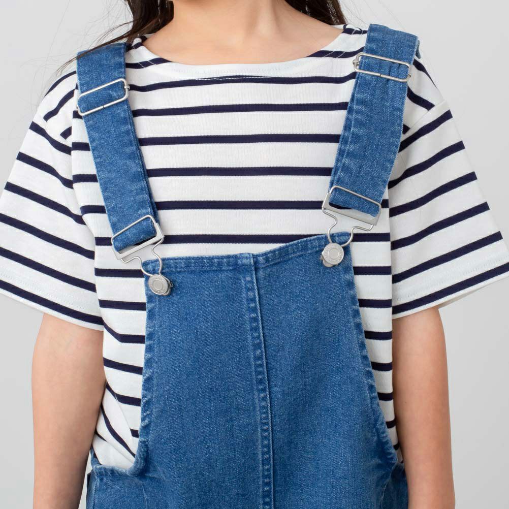 NAVY ストレッチデニムサロペット キッズ