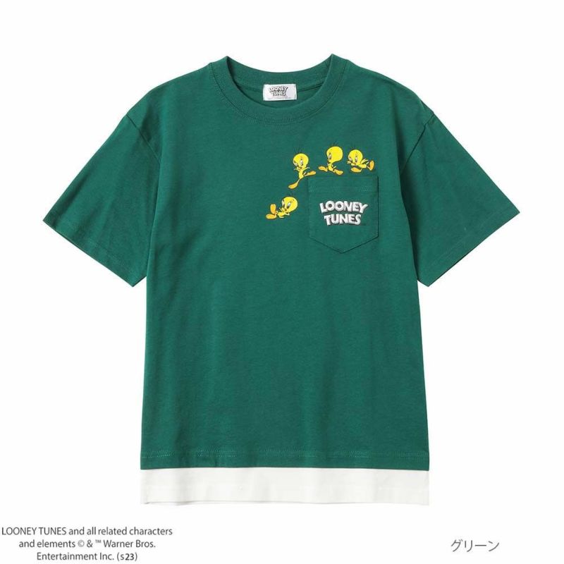 LOONEY TUNES ルーニー・テューンズ ポケット付きTシャツ キッズ ネコポス 対応商品