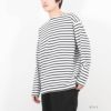 NAVY ボーダーボートネックロングスリーブTシャツ メンズ