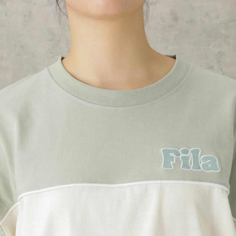 FILA パイピング切り替えTシャツ レディース