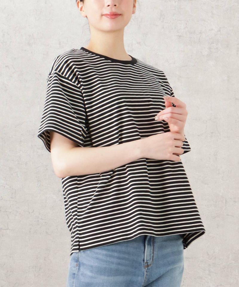 NAVY U.S.コットン100％ ボーダーTシャツ レディース ネコポス 対応商品商品画像-1