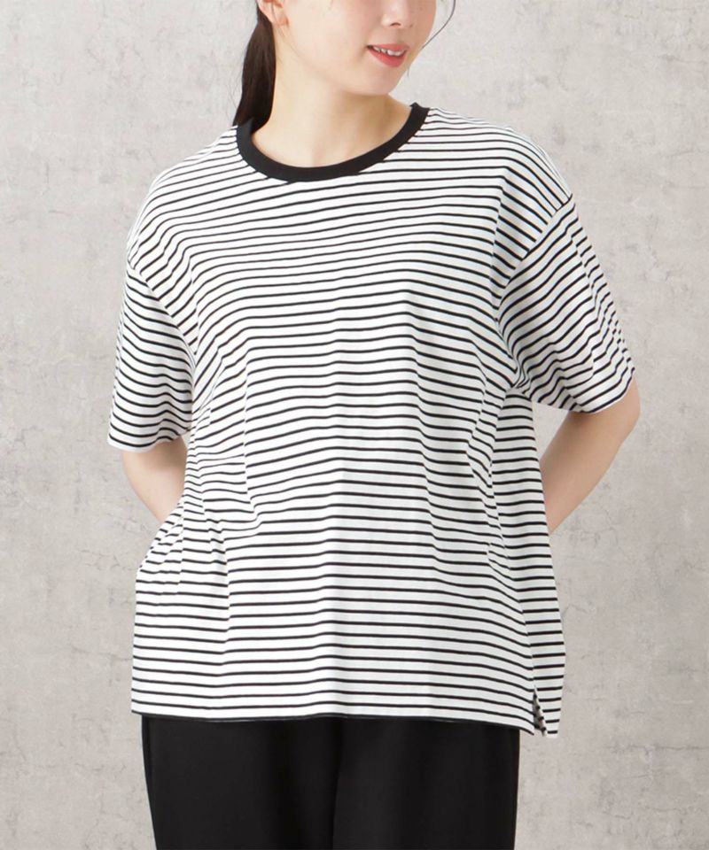 NAVY U.S.コットン100％ ボーダーTシャツ レディース ネコポス 対応商品商品画像-2