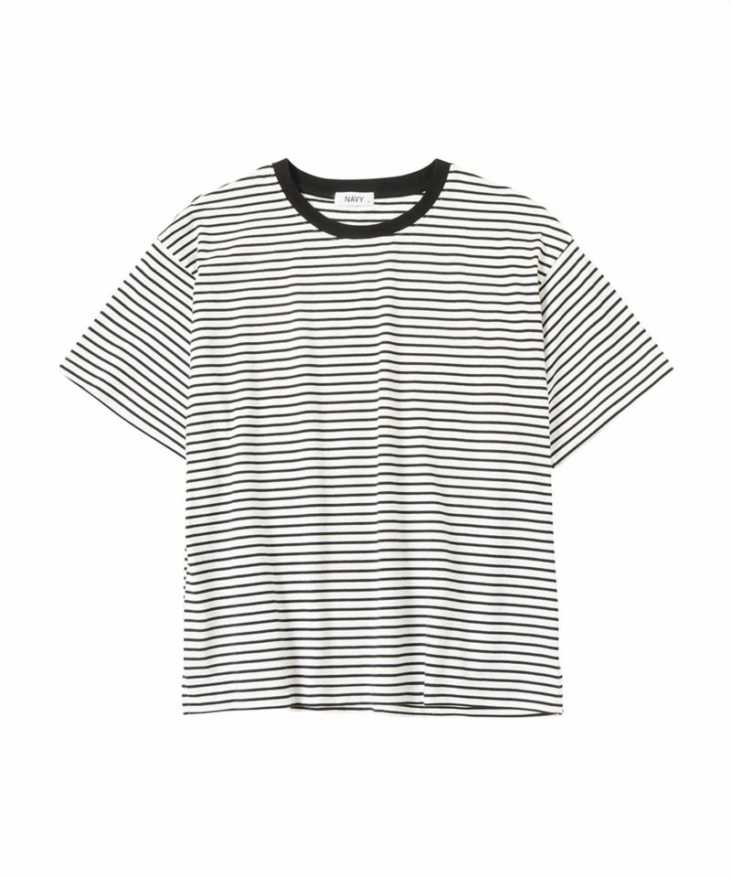 NAVY U.S.コットン ボーダーTシャツ レディース